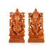 Laxmi Ganesh Murti Pair - 12 x 6 Inches | Sitting Lakshmi Ganesh Idol/ Wooden Statue/ Ganesh Lakshmi Murti for Pooja - Wooden Murties