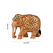 Painted Elephant Statue - 2.5 x 3.5 Inches | Wooden Statue/ Elephant Sculpture/ Elephant Idol for Home Decor - Table Stand Accessories