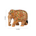 Painted Elephant Statue - 4 x 5 Inches | Wooden Statue/ Elephant Sculpture/ Elephant Idol for Home Decor - Table Stand Accessories