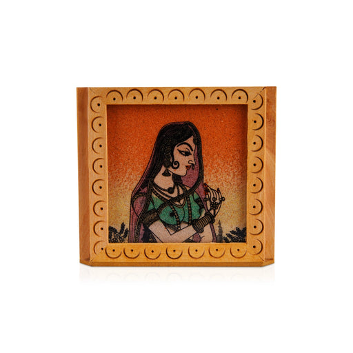 Wooden Pen Stand - 3 x 3 Inches | Gem Stone Pen Holder for Desk - Table Stand Accessories