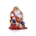 Ganesh Murti - 4 x 2.75 Inches | Aluminium Vinayagar Statue Sitting On Chowki/ Painted Ganpati Murti for Pooja - Aluminium Murties