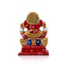 Ganesh Murti - 4 x 2.75 Inches | Aluminium Vinayagar Statue Sitting On Chowki/ Painted Ganpati Murti for Pooja - Aluminium Murties