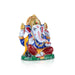 Ganesh Murti - 4 x 3.25 Inches | Aluminium Vinayagar Statue/ Sitting Ganesha Statue/ Painted Ganpati Murti for Pooja - Aluminium Murties