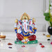 Ganesh Murti - 4 x 3.25 Inches | Aluminium Vinayagar Statue/ Sitting Ganesha Statue/ Painted Ganpati Murti for Pooja - Aluminium Murties