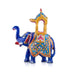 Elephant Statue - 4 x 4.5 Inches | Aluminium Ambari Elephant/ Painted Elephant Sculpture for Home Decor - Table Stand Accessories