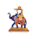 Elephant Statue - 8 x 7.5 Inches | Aluminium Ambari Elephant/ Painted Elephant Sculpture for Home Decor - Table Stand Accessories