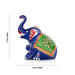Elephant Statue - 3 x 3 Inches | Aluminium Sitting Elephant Sculpture/ Painted Elephant Idol for Home Decor - Table Stand Accessories