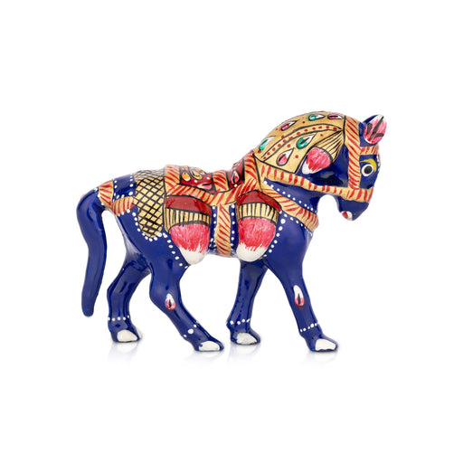 Horse Statue - 3 x 3.5 Inches | Aluminium Statue/ Painted Horse Sculpture/ Horse Idol for Home Decor - Table Stand Accessories