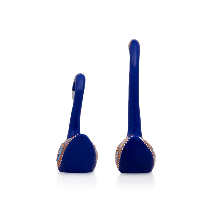 Swan Statue Pair - 4 x 2.5 Inches | Painting Swan Sculpture/ Metal Swan Showpiece for Home Decor - Table Stand Accessories