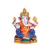 Ganesh Murti - 6 x 5 Inches | Aluminium Vinayagar Statue/ Sitting Ganesha Statue/ Painted Ganpati Murti for Pooja - Aluminium Murties