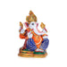 Ganesh Murti - 6 x 5 Inches | Aluminium Vinayagar Statue/ Sitting Ganesha Statue/ Painted Ganpati Murti for Pooja - Aluminium Murties