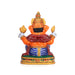 Ganesh Murti - 6 x 5 Inches | Aluminium Vinayagar Statue/ Sitting Ganesha Statue/ Painted Ganpati Murti for Pooja - Aluminium Murties
