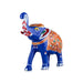 Painted Elephant Statue - 5 x 5 Inches | Trunk Up Elephant Sculpture/ Aluminium Elephant Idol for Home Decor - Table Stand Accessories