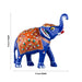 Painted Elephant Statue - 5 x 5 Inches | Trunk Up Elephant Sculpture/ Aluminium Elephant Idol for Home Decor - Table Stand Accessories