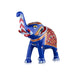Painted Elephant Statue - 6 x 6 Inches | Trunk Up Elephant Sculpture/ Aluminium Elephant Idol for Home Decor - Table Stand Accessories