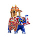 Elephant Statue - 3 x 2.5 Inches | Aluminium Ambari Elephant/ Painted Elephant Sculpture for Home Decor - Table Stand Accessories