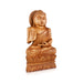 Buddha Statue - 10 x 5.5 Inches | Wooden Statue/ Buddha Idol Sitting On Flower Base/ Buddha Murti for Pooja - Wooden Murties