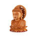 Buddha Bust Statue With Base - 6 x 5.5 Inches | Wooden Statue/ Buddha Idol/ Buddha Murti for Pooja - Wooden Murties