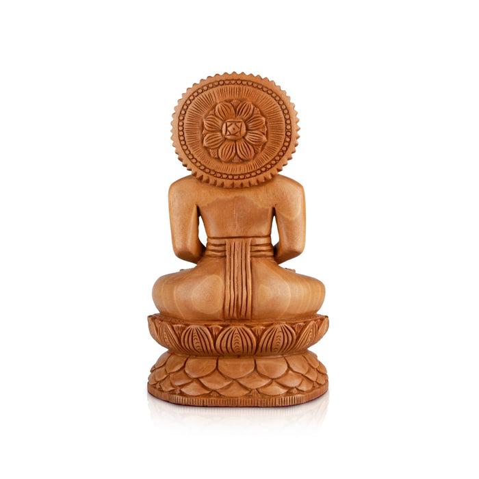 Mahavir Swami - 8 x 5 Inches | Mahaveer Swami/ Wooden Statue/ Lord Mahaveer for Pooja