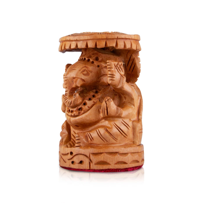 Chatter Ganesh Murti - 2.5 x 1.5 Inches | Wooden Statue/ Ganapati Idol/ Vinayagar Statue for Home Decor - Wooden Murties