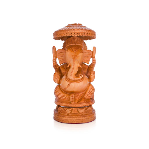 Chatter Ganesh Murti - 12 x 5.5 Inches | Wooden Statue/ Ganapati Idol/ Vinayagar Statue for Home Decor - Wooden Murties