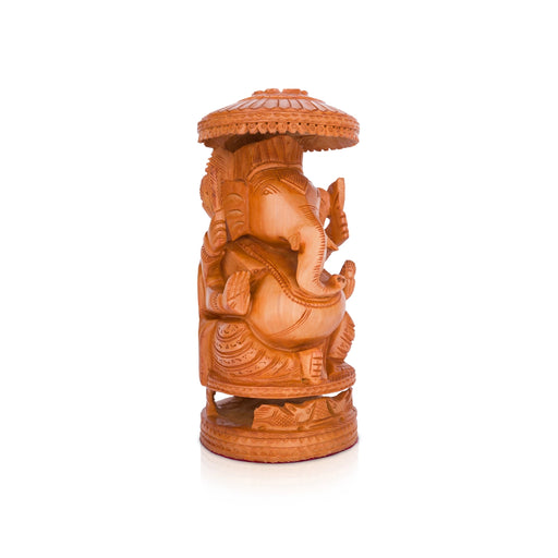 Chatter Ganesh Murti - 12 x 5.5 Inches | Wooden Statue/ Ganapati Idol/ Vinayagar Statue for Home Decor - Wooden Murties