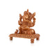 Ganesh Murti - 6 x 5.5 Inches | Wooden Statue/ Ganapati Idol Sitting On Chowki / Vinayagar Statue for Pooja - Wooden Murties
