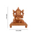 Ganesh Murti - 6 x 5.5 Inches | Wooden Statue/ Ganapati Idol Sitting On Chowki / Vinayagar Statue for Pooja - Wooden Murties