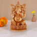 Ganesh Murti - 10 x 6.5 Inches | Wooden Statue/ Ganapati Idol Sitting On Kamal Base/ Vinayagar Statue for Pooja - Wooden Murties
