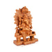 Ganesh Murti Sitting On Chowki - 12 x 8 Inches | Wooden Statue/ Sitting Vinayaka Statue/ Ganpati Murti for Pooja - Wooden Murties