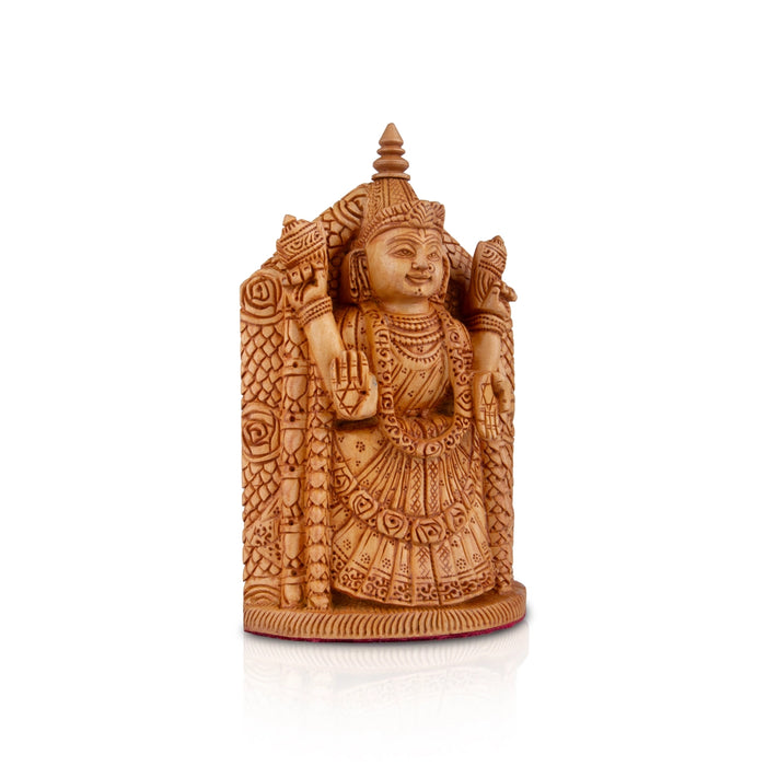 Balaji Murti - 6 x 4 Inches | Wooden Statue/ Lord Balaji Idol/ Venkateswara Swamy Idol for Pooja