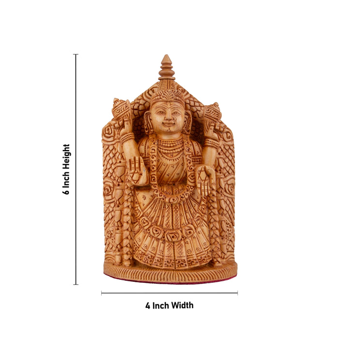 Balaji Murti - 6 x 4 Inches | Wooden Statue/ Lord Balaji Idol/ Venkateswara Swamy Idol for Pooja