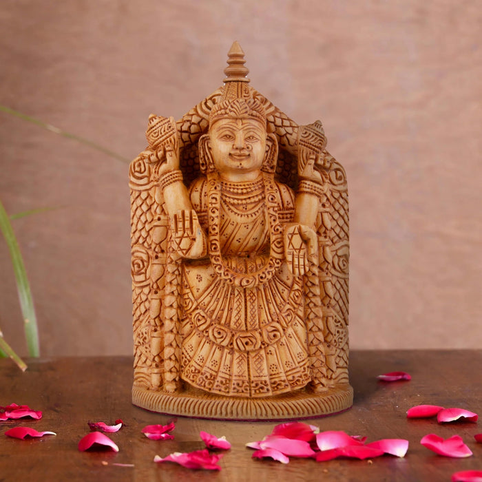 Balaji Murti - 6 x 4 Inches | Wooden Statue/ Lord Balaji Idol/ Venkateswara Swamy Idol for Pooja