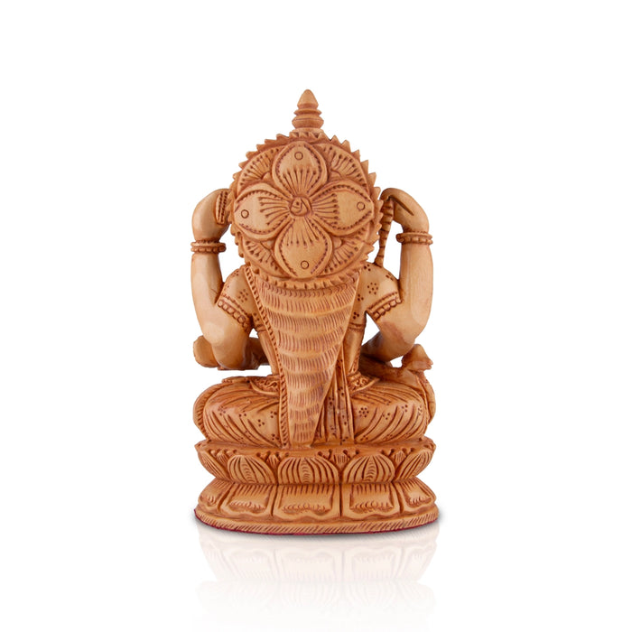 Saraswati Murti - 6 x 4.5 Inches | Wooden Statue/ Sitting Saraswati Idol for Pooja - Wooden Murties