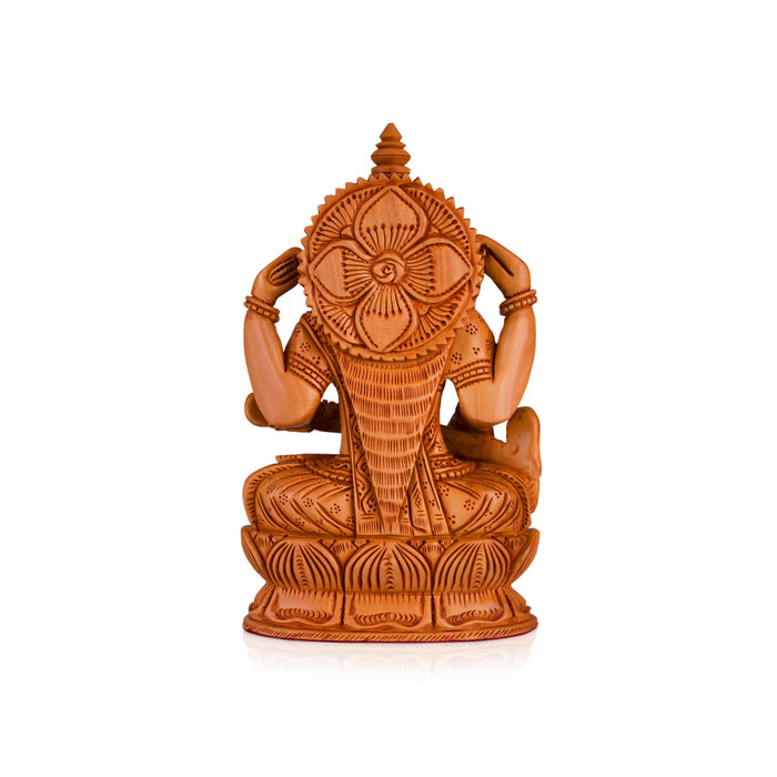 Saraswati Murti - 8 x 5 Inches | Wooden Statue/ Sitting Saraswati Idol for Pooja - Wooden Murties