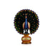 Chatter Peacock Statue - 8 x 6 Inches | Painted Peacock Idol/ Wooden Statue for Home Decor - Table Stand Accessories