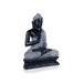 Buddha Statue Sitting On Flower Base - 10 x 7 Inches | Marble Murti/ Black Stone Polish Buddha Murti for Pooja - Fibre Murties