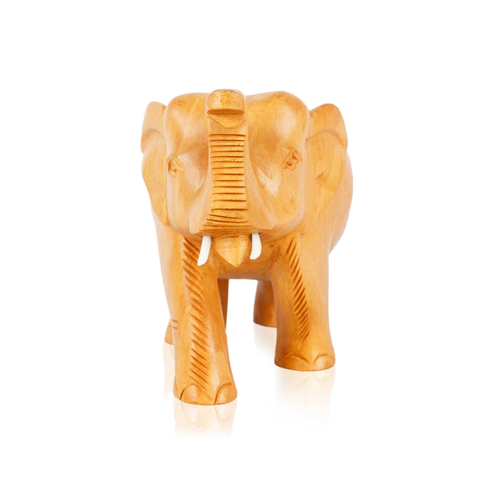 Elephant Statue - 3 x 4.5 Inches | Trunk Up Elephant Figurine/ Elephant Murti for Home Decor - Table Stand Accessories