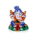 Ganesh Murti - 3 x 4.5 Inches | Painted Ganpati Murti/ Sitting Ganpati Idol/ Metal Vinayaka Statue for Pooja - Aluminium Murties