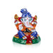 Ganesh Murti - 3 x 4.5 Inches | Painted Ganpati Murti/ Sitting Ganpati Idol/ Metal Vinayaka Statue for Pooja - Aluminium Murties