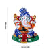 Ganesh Murti - 3 x 4.5 Inches | Painted Ganpati Murti/ Sitting Ganpati Idol/ Metal Vinayaka Statue for Pooja - Aluminium Murties