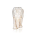 Elephant Statue - 10 x 12 inches | Bone Antic Finsh/ Carving Design Elephant Idol / Elephant Sculpture For Home Decor - Table Stand Accessories