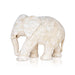 Elephant Statue - 10 x 12 inches | Bone Antic Finsh/ Carving Design Elephant Idol / Elephant Sculpture For Home Decor - Table Stand Accessories