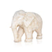 Elephant Statue - 10 x 12 inches | Bone Antic Finsh/ Carving Design Elephant Idol / Elephant Sculpture For Home Decor - Table Stand Accessories