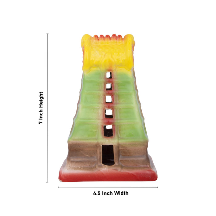 Gopuram - 7 x 4.5 Inches | Gopuram Temple/ Ceramic Gopuram for Home Decor/ 320 Gms Approx