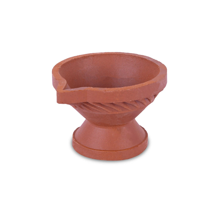 Kartik Deepam With Base - 2 X 2.75 Inches | Terracotta Clay Agal Lamp/ Karthik Deepam For Festival Lighting - Karthik Deep