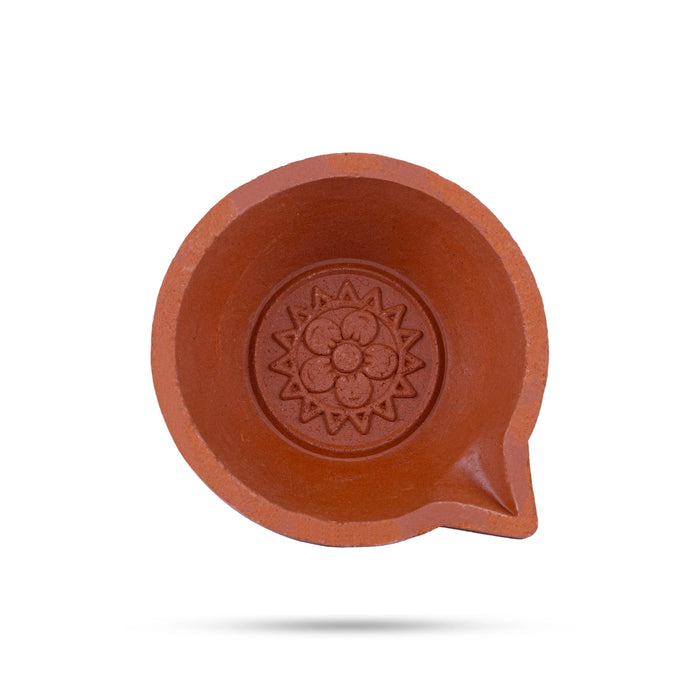 Kartik Deepam With Base - 2 X 2.75 Inches | Terracotta Clay Agal Lamp/ Karthik Deepam For Festival Lighting - Karthik Deep