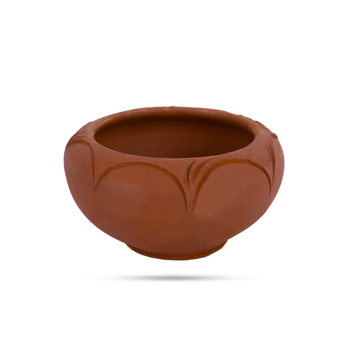 Dhoom Pot With Lid - 4 x 3 Inches | Sambrani Holder/ Terracotta Clay Incense Burner For Pooja And Fragrance - Sambrani Stand