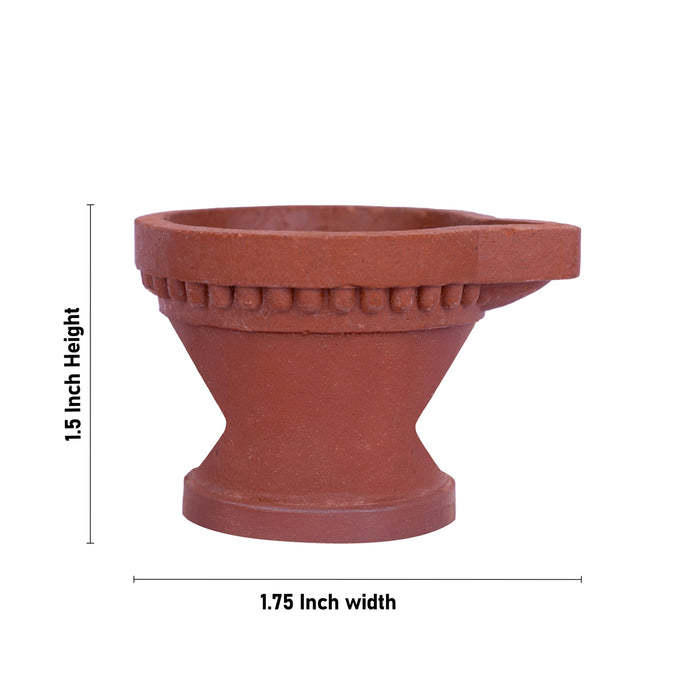 Kartik Deepam With Base - 1.5 x 1.75 Inches | Agal Vilakku/ Clay Deepam/ Agal Lamp For Festival Lighting - Karthik Deep
