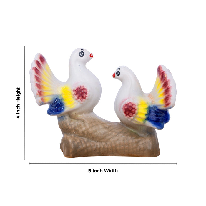 Dove Bird - 4 x 5 Inches | Bird Figurine/ Ceramic Dove Sculpture for Home Decor/ 280 Gms Approx